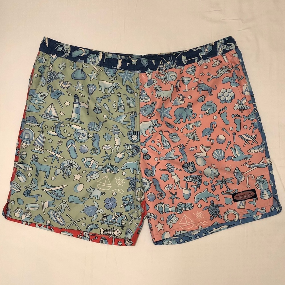Multicolor Preppy Vineyard Vines Chappy Swim Trunk - Picture 3 of 8